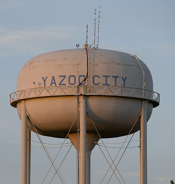 Watertower in Yazoo City, Mississippi April 16, 2011.